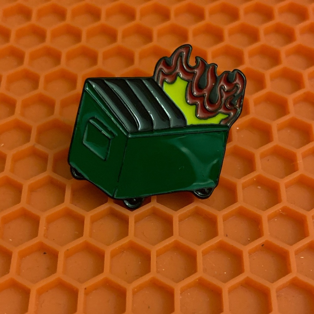 New Dumpster Fire Enamel Pin